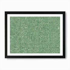 Abstract Background With A Repeating Pattern Of Small, Uneven, Green Squares Art Print