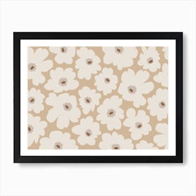 Beige Flowers Art Print