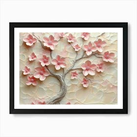 3d Picture Of A Tree With Pink Flowers 5 Art Print