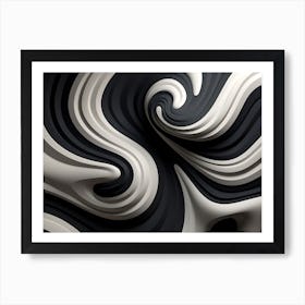 Abstract Black And White Swirls Art Print