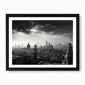 Black And White Photograph Of Mexico City 2 Art Print