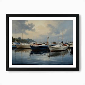 Boats At The Marina hamptons Art Print