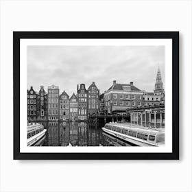 Black and White: Artistic Amsterdam Canal House Composition | The Netherlands Art Print