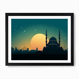 Islamic City At Night Art Print 1 Art Print