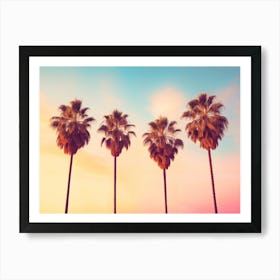 California Dreaming - L.A Sunset Palms Art Print