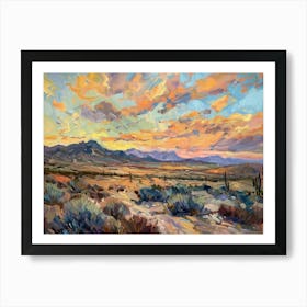 Western Sunset Landscapes Sonoran Desert 1 Art Print