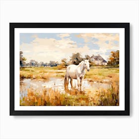 Horses Painting In Lexington Kentucky, Usa, Landscape 2 Art Print