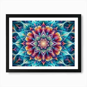 Abstract Flower Mandala In Vibrant Colors 1 Art Print