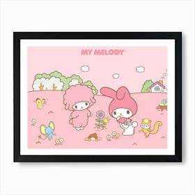 My Melody Cute Kawaii Kitty Sheep Rabbit Art Print