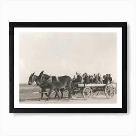 Carrying Children Home From School By Wagon And Mules Near Transylvania Project, Louisiana By Russell Lee Art Print