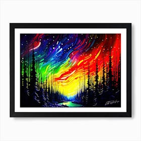 Painted Sky - Rainbow Aurora Borealis Art Print