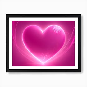 A Glowing Pink Heart Vibrant Horizontal Composition 92 Art Print