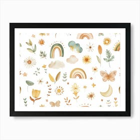 Rainbows And Flowers Art Print