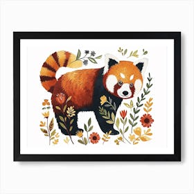 Little Floral Red Panda 1 Art Print
