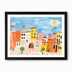 Bologna Italy Cute Watercolour Illustration 2 Art Print