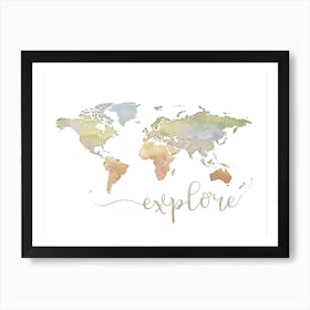 World Map Explore No 266 Affiche