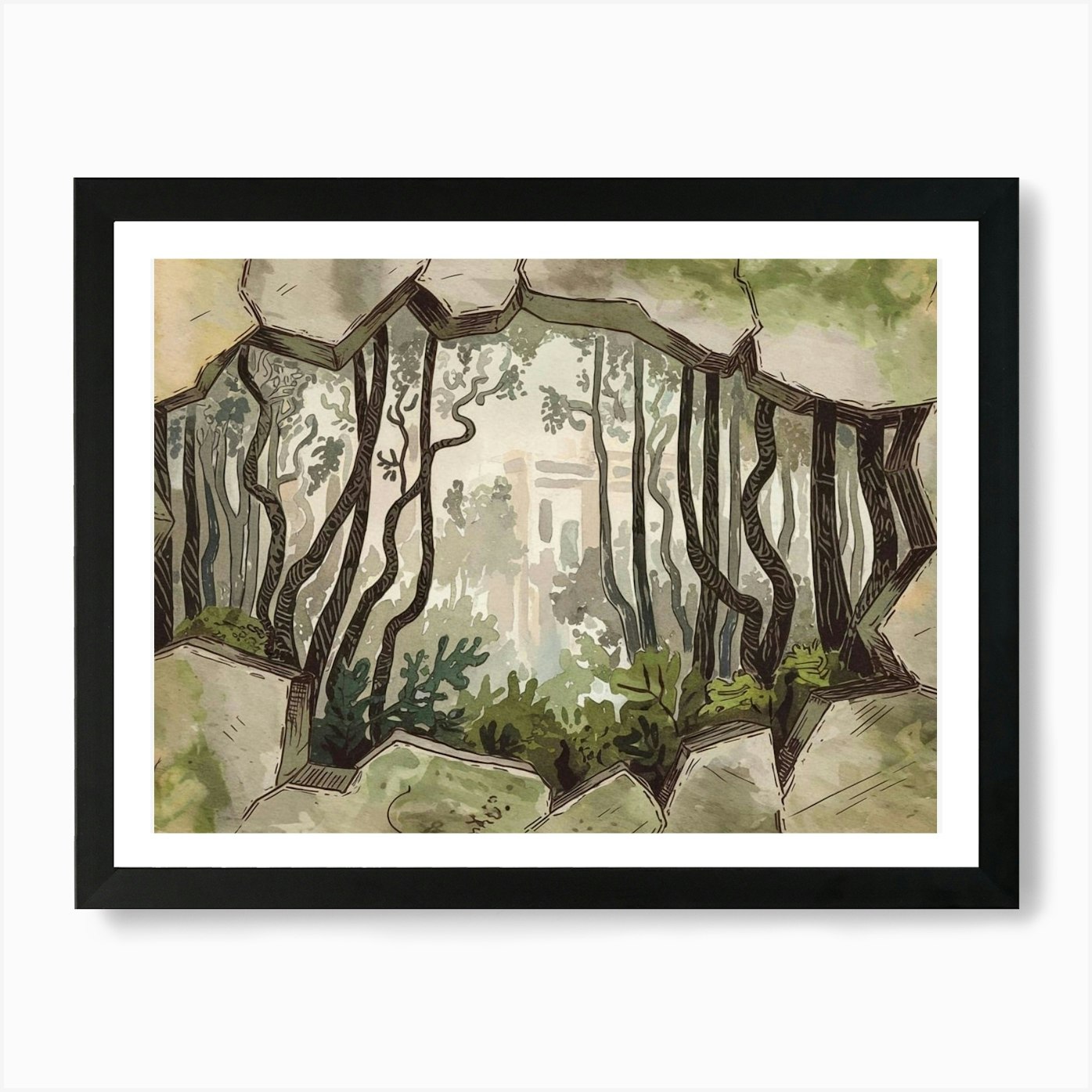 Twilight Forest Art Print Framed Wa Framed Wall Art Poster Canvas Print Picture - Picture 2 of 4