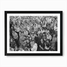 Crowd, Listening To The Cajun Band At National Rice Festival, Crowley, Louisiana By Russell Lee Art Print