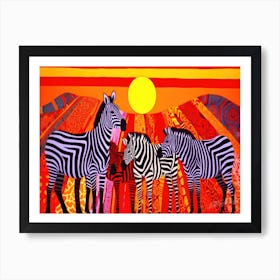 The African Zebra - Zebra Dazzle In The Sun Art Print