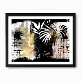 Gold And Black Abstract Painting 58 Art Print