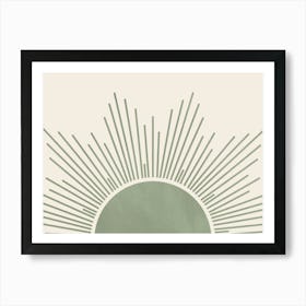 Sage Green Sun, Sunset, Sunrise Art Print
