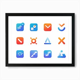 Abstract Vector Icons Set For A Modern Web Navigation Interface Incorporating Minimalist Design Sc (4) Art Print