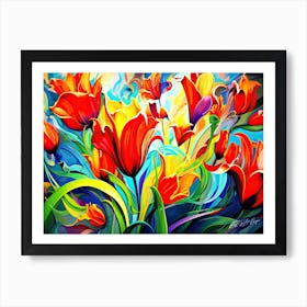 Tulip Abstract - Tulip Bouquet Art Print