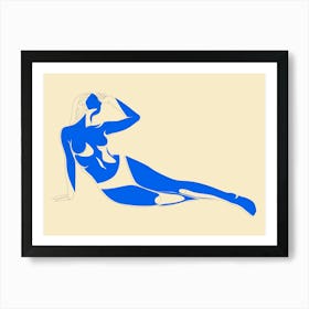 Blue Figure Art Print