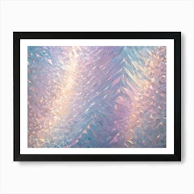 Abstract Background Of Iridescent, Triangular Shapes, Creating A Textured And Dynamic Pattern Art Print