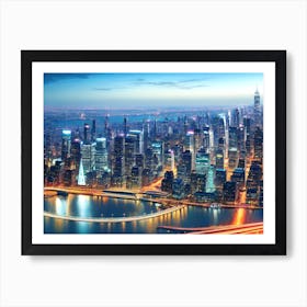 New York City At Night Art Print