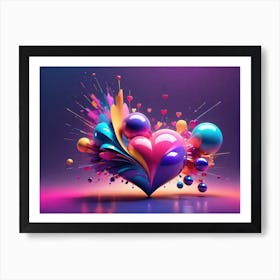 Colorful Heart Creative Art Print 12 Art Print