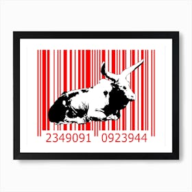 Funny Barcode Animals Art Illustration In Painting Style 105 Art Print