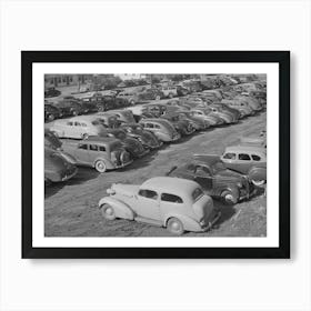 Workers Automobiles Parked Near The Airplane Factories,San Diego, California, Providing Parking Space For Automobile Art Print
