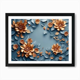 3d Abstract Floral Background Art Print