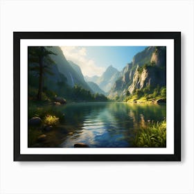 Lake In The Mountains Art Print