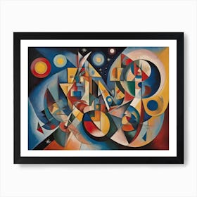 Surreal Outer Space Cubism Art Print