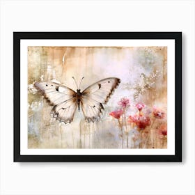 Butterfly On A Flower Art Print