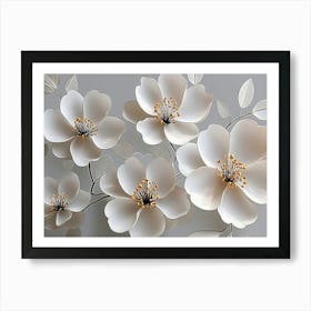 White Flowers 23 Art Print