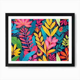 Colorful Floral Pattern 1 Art Print