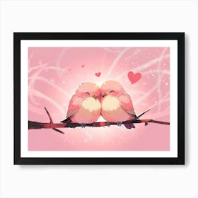 Two Birds On A Branch 4 Art Print