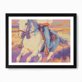 Cowboy On Horseback Art Print