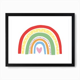 Rainbow With Heart Landscape Art Print