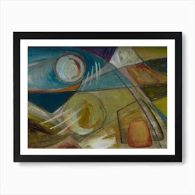 Abstract With Two Circles Wall Decor Art Print