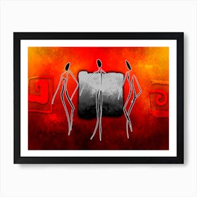 Tribal African Art Illustration In Painting Style 272 Art Print