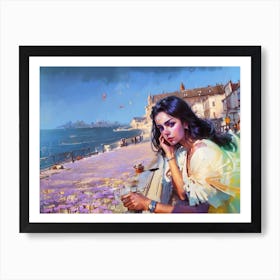 Woman On The Beach Art Print