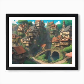 Village In The Forest Art Print