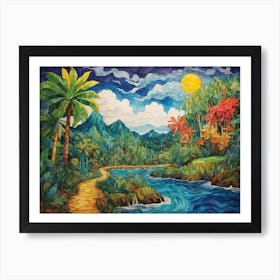 Tropical Landscape Painting Art Print