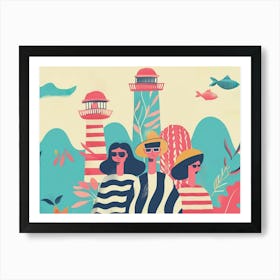 Illustration Of A Group Of People 1 Art Print