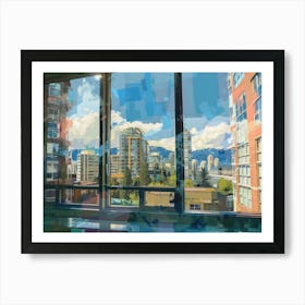 Vancouver From The Window View Painting 4 Art Print