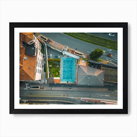 Drone Art Photography. Roofs of the city Milan, Italy. Modern Art Art Print